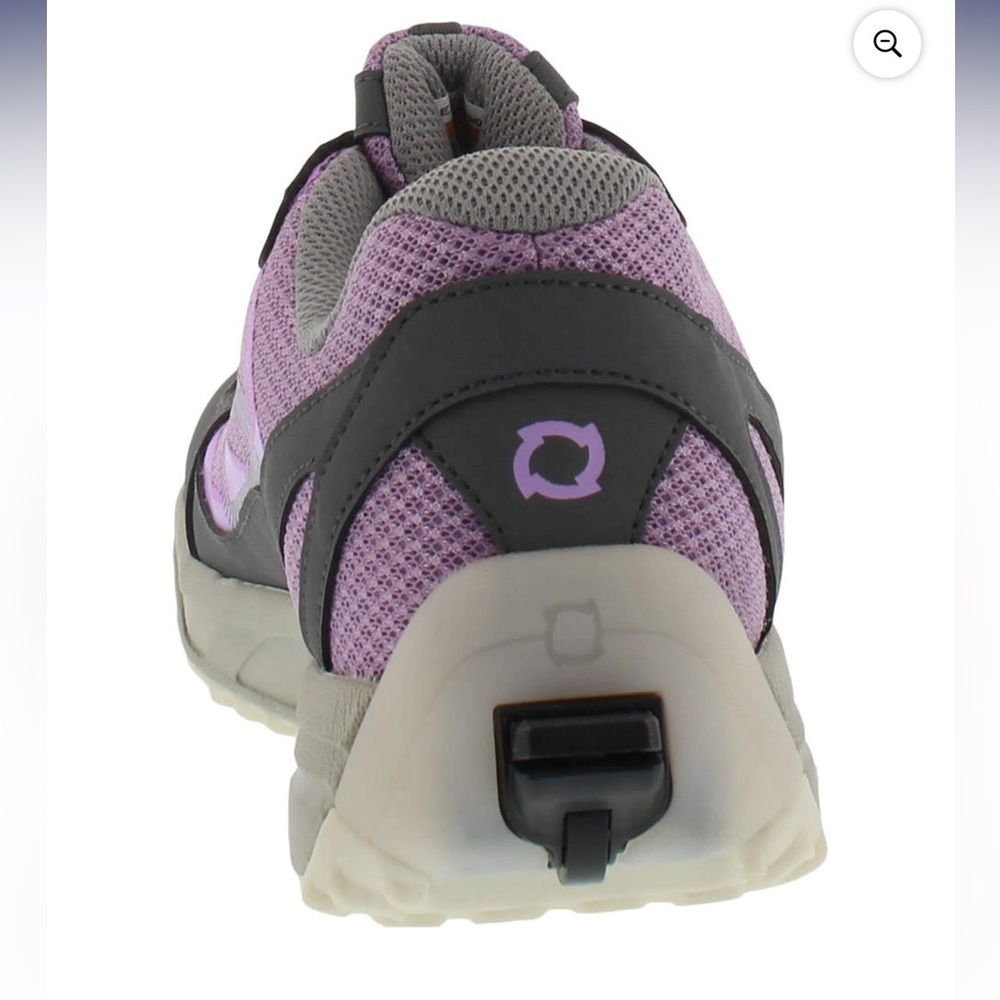 ZeroTie Hands Free Sneakers Size 8.5 Purple Gray Pull On Tying Mechanism On Back - Picture 2 of 14